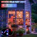 JMEXSUSS 2 Pack Red White and Blue Solar Lights, Each 100 LED 33FT Solar Fairy Lights Outdoor Waterproof, 4th of July Solar String Lights for Independence Day Outside Decorations