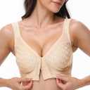 Arm Ma Wirefree Front Closure Bra for Women Minimizer(Nude,46D)