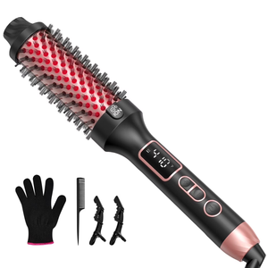 Lopeie Infrared Thermal Brush for Blowout Look, 1.5 Inch Ionic Thermal Round Brush Makes Hair Smoother Get Natural Curls, Dual Voltage, Easy to Use, Gifts for Women