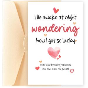 7 x POMELION Valentines Day Card for Husband, Him from Wife, Her - Funny Anniversary Card Gifts for Husband, Boyfriend, Men - Happy Anniversary - Greeting Card