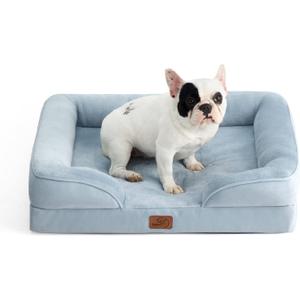 Bedsure Orthopedic Dog Bed for Medium Dogs - Waterproof, Supportive Foam Pet Couch Bed with Removable Washable Cover, Non-Skid Bottom, Light Blue (28.0"L x 23.0"W x 6.5"Th)