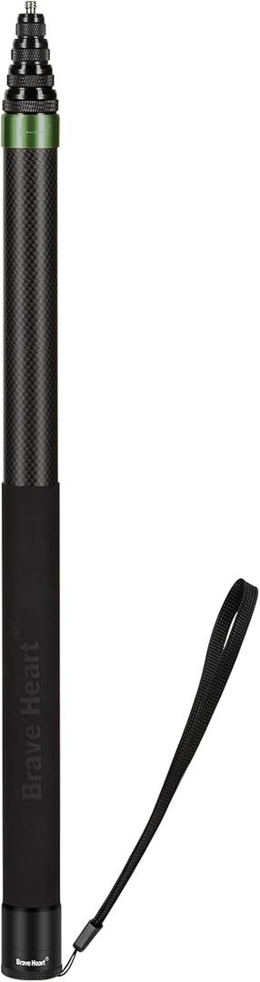 118"/3.0m Advanced Extended Carbon Fiber Selfie Stick for Insta360 X5 X4 Insta 360 X4 X3 X2 ONE RS Action Cameras AccessoriesGreen