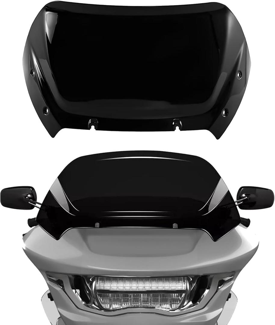 WYNMOTO Black 10" Windshield Windscreen Wind Splitter Fit for Harley Road Glide CVO 2024, Dark Tinted Wind Shield Windscreen Air Deflector for Harley Davidson Road Glide CVO FLTRXSE 2023-2024 (12")