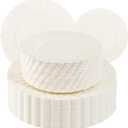 U-QE 100 Piece Ivory Scalloped Plastic Plates for Party - Plastic Plates Disposable Heavy Duty - High End Disposable Plates for Wedding Including 50PCS 9 '' Dinner Plates & 50PCS 6.5 '' Dessert Plates