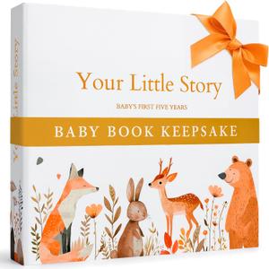 Baby Book Keepsake  146 Page Baby Journal for First 5 Years | Baby Memory Scrapbook, Gift for Baby Shower, Gender Neutral Baby Book for Boys & Girls