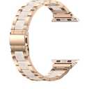 Wearlizer Compatible with Apple Watch Band 38/40/41/42mm Fashion Wristbands Womens, Stainless Steel + Resin Metal Replacement for iWatch Series 11 10 9 8 7 6 5 4 3 SE/Ultra 3 2 1-RoseGold/Colorful