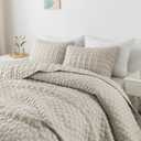 WDCOZY Ivory Oversized California Cal King Size Quilt Bedding Sets with 2 Pillow Shams, Lightweight Soft Bedspread Coverlet Bed Cover for All Season, 3 Pieces, 116x106 inches