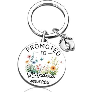 New Grandma Gifts First Time Grandmother Gifts Promoted To Grandma Keychain Mothers Day Gift 2026 Pregnancy Announcement for Grandparents Key Chain Birthday Christmas Gift