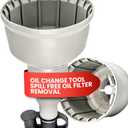 XL Oil Change Tool - Oil Filters up to 4" Diameter, Spill Free Oil Filter Removal, Magnetic Drain Plug Catch, Flexible Funnel for Mess Free Oil Changes, Engine Oil Funnel with Magnet