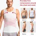 Nebility Mens Compression Shirt for Gynecomastia - Slimming Undershirts Body Shaper Vest Mesh Shapewear Workout Tank Tops (White, XL)