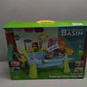 2026 Upgraded Toddler Sand Water Table Toy with Electric Water Pump, Kids Sand Water with Faucet/Play Food Accessories/Fishing Toy, Kitchen Play Sink Toys for Girl Boy Age 3+ (Blue)