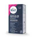 2 x VEET Sugar Wax Strips For Women's Body Hair Removal, Bikini Hair Removal Kit, Pubic, Dermatologically Tested For Body & Intimate Areas, 40ct Wax Strips with Shea Butter & 4ct Wipes (44 Count (Pack of 1))