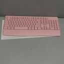 MEETION Wireless Keyboard and Mouse, Full-Sized Cordless Keyboard with Wrist Rest and 3 DPI Adjustable Mouse, 2.4G Wireless, Compatible with PC/Computer/Laptop/Windows/Mac, Pink