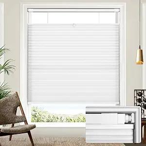 Lazblinds No Drill TDBU Cellular Shades, 35" W x 72" H, White