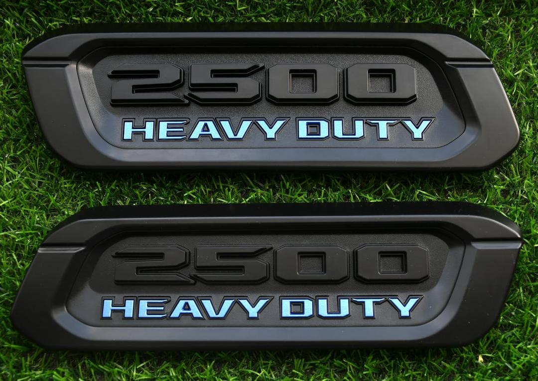 2pack New 2500 Heavy Duty Emblems Left Right Side 3D Badges Black Hood Replacement for 2500 (Blue)
