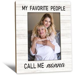 Beliran Nonna Gifts Picture Frame 5x7, Grandma Photo Frame, Christmas Mothers Day Birthday Gifts for Nonnas, My Favorite People Call Me Nonna Wooden Picture Photo Frames for Desk Home Room Decor