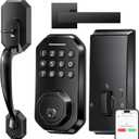 WiFi Smart Door Lock for Front Door, App Control, Keyless Entry Door Lock with Handle Set, Auto Lock, One-time Codes, Easy Install, Matte Black.
