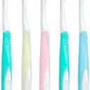 Soft Toothbrushes with Box (Regular Size Head), Periodontist Design Tapered Bristles for Sensitive Teeth & Receding Gums (5 Pack, Colors May Vary)