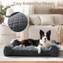 JOEJOY XL Orthopedic Dog Bed for Large Dogs Up to 80lbs - Extra Thick Foam Pet Bed Sofa with Bolster Sides, Large Sized Dog Couch Bed with Removable Washable Cover, Non-Slip Bottom, Grey (42"x30")