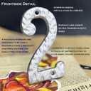 Cobata 4 inch Cast Iron Mailbox Numbers - Screw In & Hammer Surface Finished House Numbers - Rustproof/Fade Anti-resistant/Silver/Number 6