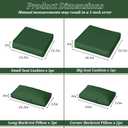 9 Pack Patio Cushion Covers Outdoor Furniture Cushion Slipcovers Replacement Waterproof with Zipper for 5 Pcs Patio Furniture Set, Covers Only, Green