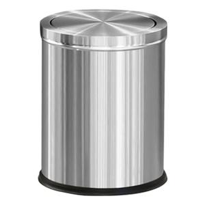 15L/4GAL Silver Stainless Steel Bathroom Garbage can, Bathroom Trash Can with Flipping LidBrushed Nickel Gaebage Can for Bedroom,Living Room,Office,Hotel,Shop,Restaurant (15L-Silver)