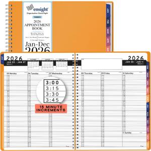 2026 Appointment Book and Planner 8.5" x 11" Large Hourly Weekly Daily Schedule Book with Tabs, 15 Minute Time Slots, Yellow Calendar Organizer Jan 2026–Dec 2026 Appointment Planner - Yellow