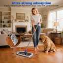 Masthome Extra Large Microfiber Mop for Floor Cleaning, 16 Flat Mop with 5 Pad for Wet & Dry Use, Dust Mop for Hardwood Laminate Tile Ceramic, 1 Cleaning Scraper Included-Blue