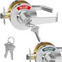 Keyed Entry Vacant Occupied Bathroom Lock, Commercial Door Handle, Occupied Door Handle with Indicator, for Restroom, Store, Hospital and Office, Privacy Door knob/Lever（Key Silver）