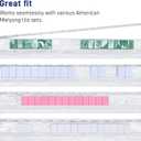 4-Pack American Mahjong Racks with Pushers(19.7"), White Acrylic Holders for American Mahjong Game Tiles, Scalloped