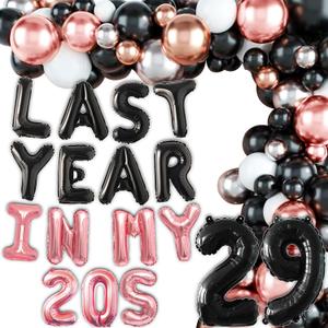 LaVenty 25 PCS Last Year In my 20S Birthday Decorations 29th Birthday Decorations for Men 29 Balloon Number 29 Balloons