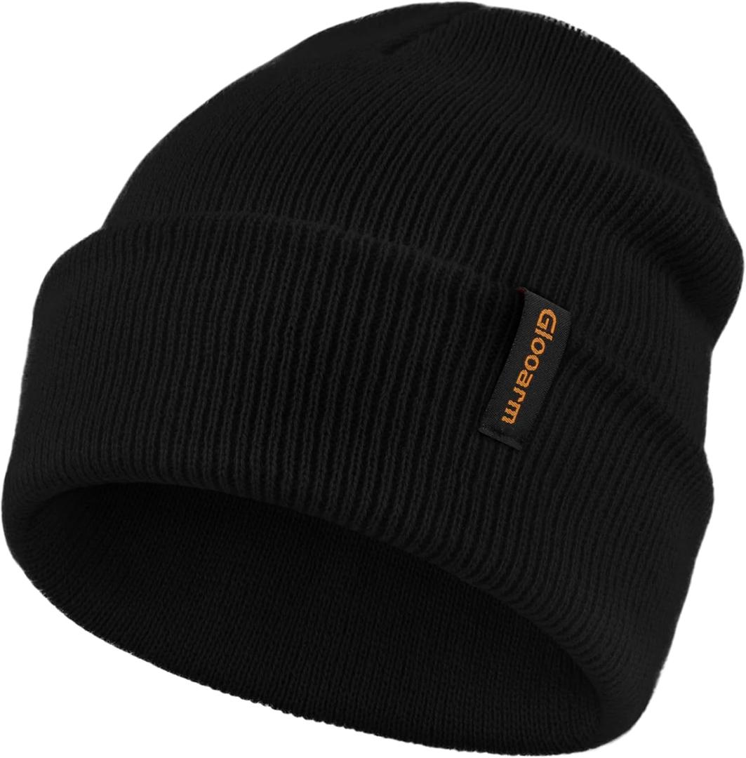 Glooarm Baby Beanie, Toddler Beanie Baby Boys Girls Beanies Kids Knit Winter Hats Newborn Infant Cuffed Caps, 0-6 Years (Black)