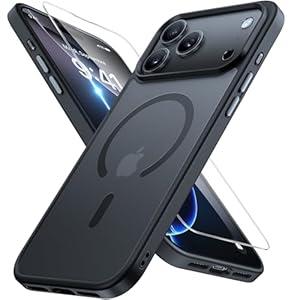 Miracase Magnetic for iPhone 17 Pro Max Case with Screen Protector [Compatible with MagSafe] Slim Thin Phone Case Military-Grade Protected for 17 ProMax Cover Bumper 6.9" Armbands, Black