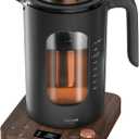 INTASTING Electric Tea Kettle, Electric Kettle with Tea Infuser, ±1℉ Knob Temperature Control, BPA-Free Glass, 1200W Fast Heating, Easy to Clean, 1 Liter (Wood)