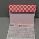 Wazzasoft for iPad 10th Generation Case with Keyboard - for iPad A16 Cases Pencil Holder 10.9 Inch Cover Women Girls Cute Girly Checkered Unique Design Funda for Apple Tablet 10th/11th gen (Pink Plaid)