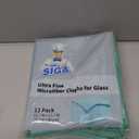 MR.SIGA Ultra Fine Microfiber Cloths for Glass, Pack of 12, 35 x 40cm 13.7" x 15.7" (Green)