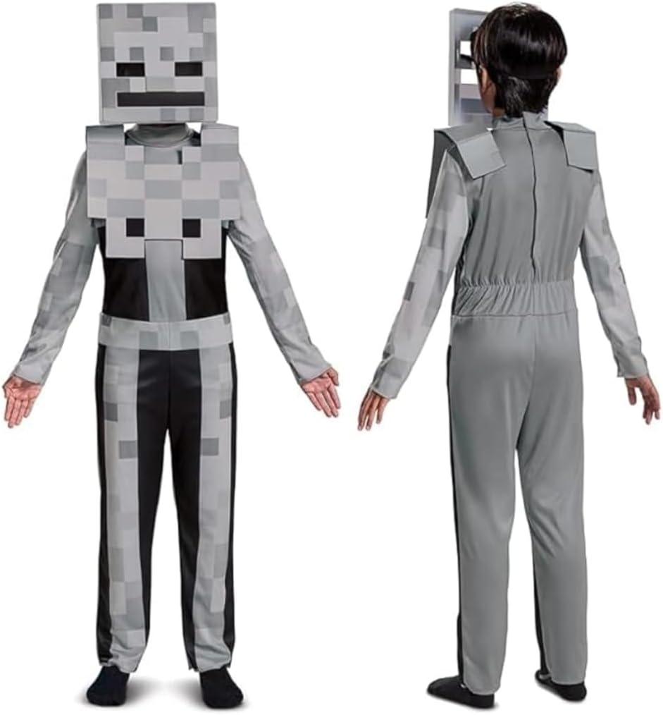 Kid's Minecraft Classic Skeleton Costume | Boys & Girl's Minecraft Cosplay Outfit | Child Minecraft Skeleton Costume (Small (4-6))