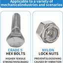 10 Sets of Snow Blowers Parts,19H1914 Shear Bolts and M40333 Nuts Replacement for John Deere 46" 47" 50" 54" Tractor-Mounted Snowblower,Steel Hex Head Bolt Bolts and Nuts Kit for Equipment/Machinery