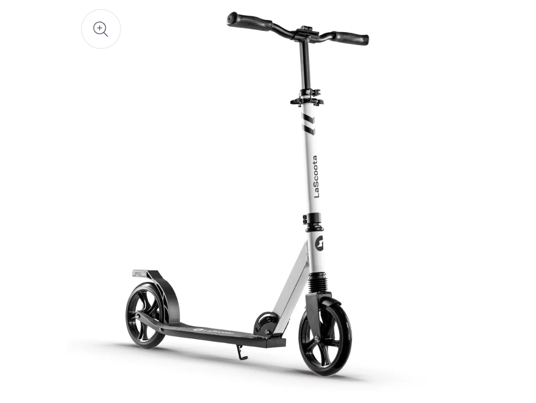 Kick Scooter for Adults & Teens - Black & White