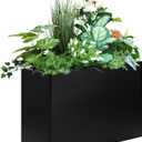 Heavy Duty Steel Raised Planter Box 30x12x24 with Adjustable Shelf - Rust-Resistant Large Indoor/Outdoor Garden Container, 6 Drainage Holes, Reinforced Metal for Patio, Balcony, Deck