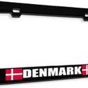 Speedy Pros Metal License Plate Frame Denmark Flag Black Car Accessories Black 2 Holes 1 Frame