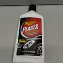 Meguiar's PlastX Clear Plastic Cleaner & Polish (10 oz) Bundle with Microfiber Cloth & Foam Pad (3 Items)