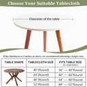 Round Fitted Tablecloth with Elastic Round Outdoor Tablecloths Round Elastic Tablecloth for Tables Waterproof Wipeable Boho Table Cover for Picnic,Camping,Dinner (36''-40'')