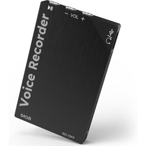 64GB Digital Voice Recorder Voice Activated Recorder for Lectures Meetings - 768 Hours Sound Audio Recorder Dictaphone Recording Device with Playback