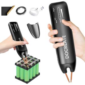 Battery Spot Welder, Portable Handheld Battery Spot Welder for Lithium Batteries, 18650 Battery, 0.1-0.25mm Nickel Strips, Welding Nickel Sheets, Iron, 11 Gear Adjustable and Auto Manual Modes