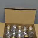 Roshtia 30 Pack 4oz 120ml Plastic Mini Milk Bottles Bulk Juice Shot Bottles with Lids Small Beverage Drink Containers for Restaurants Desserts Milk Iced Milkshakes Homemade (Gold)