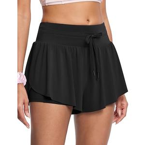 Womens 2.8" Swim Board Shorts High Waisted Slimming Quick Dry Stretch Swim Beach Trunk with Liner and 2 Pockets XL