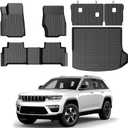 Cartist Floor Mats for Jeep Grand Cherokee 5-Seater 2022-2026 (WL Include 4xe, Not WK2 or WL75), All Weather Floor Mats, Cargo Liner and Backrest Mats for Grand Cherokee Accessories