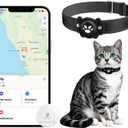 2-in-1 GPS Tracker for Cats: Smart Pet Collar with Real-Time Tracking,No Monthly Fee/Subscription (iOS & Android) Waterproof, Anti-Lost,365-Day Long Battery Life GPS Tracker Cat Collar (Black)