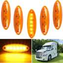5PCS Amber Lens 6 Amber LED Cab Marker Top Roof Running Lights, Super Bright Top Clearance Marker Light Assemblies, Compatible with Freightliner Cascadia 2008-2021 Heavy Trucks A06-51912-002